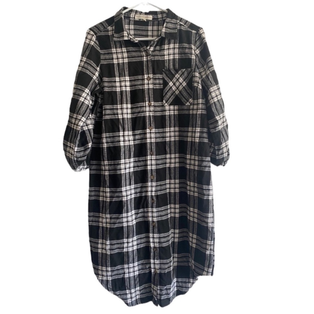 Madison + Hudson Long Adjustable Sleeve Funnel‎ Dress Size L